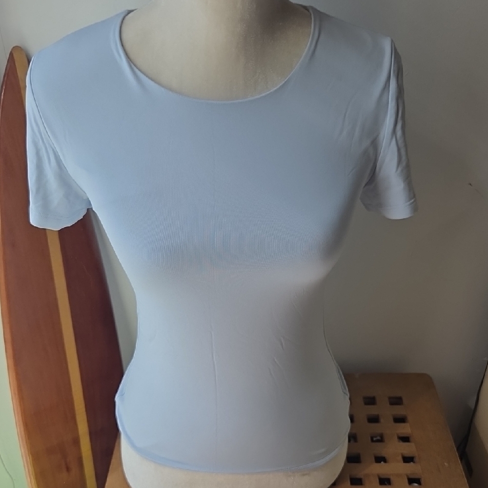 Contour Sky Blue Stretchy  Short Sleeve Tee